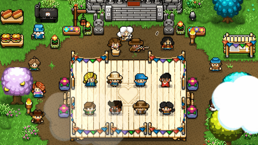 Há muitas atividades sociais no jogo indie Cattle Country, perfeitas para interagir com os outros moradores da região.
