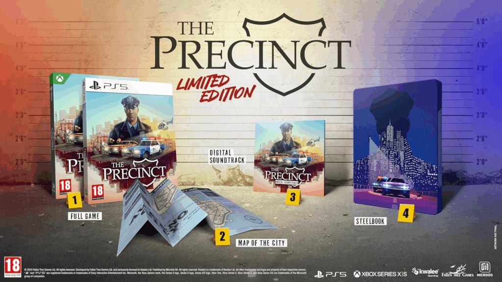 O jogo The Precint também está disponível em uma edição limitada com vários itens para colecionadores.