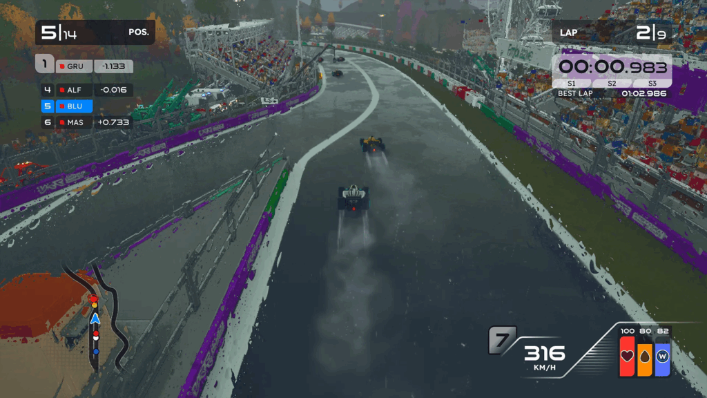 Formula Legends conta com filtros gráficos e apresenta um HUD diferente em cada época da Fórmula 1.