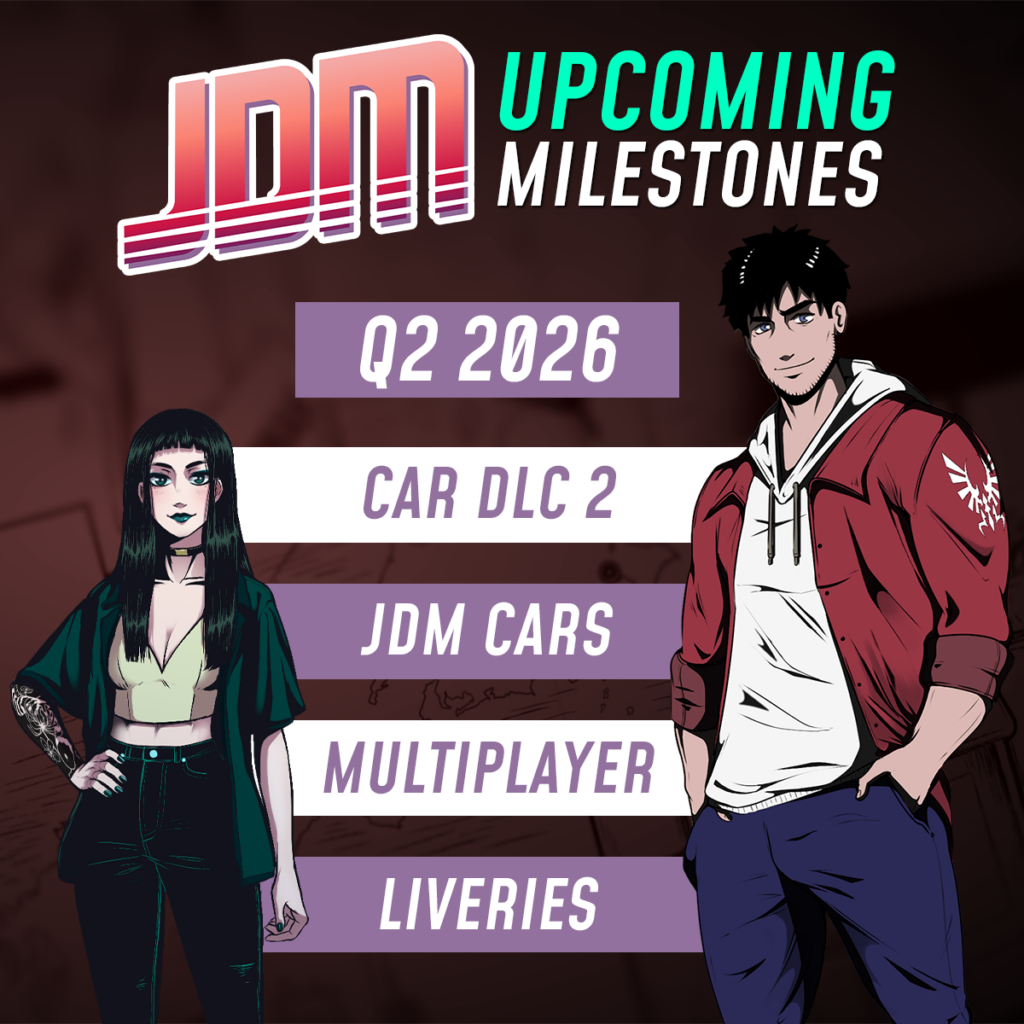 Gaming Factory revelou o roadmap de JDM: Japanese Drift Master com várias novidades bastante aguardadas pela comunidade