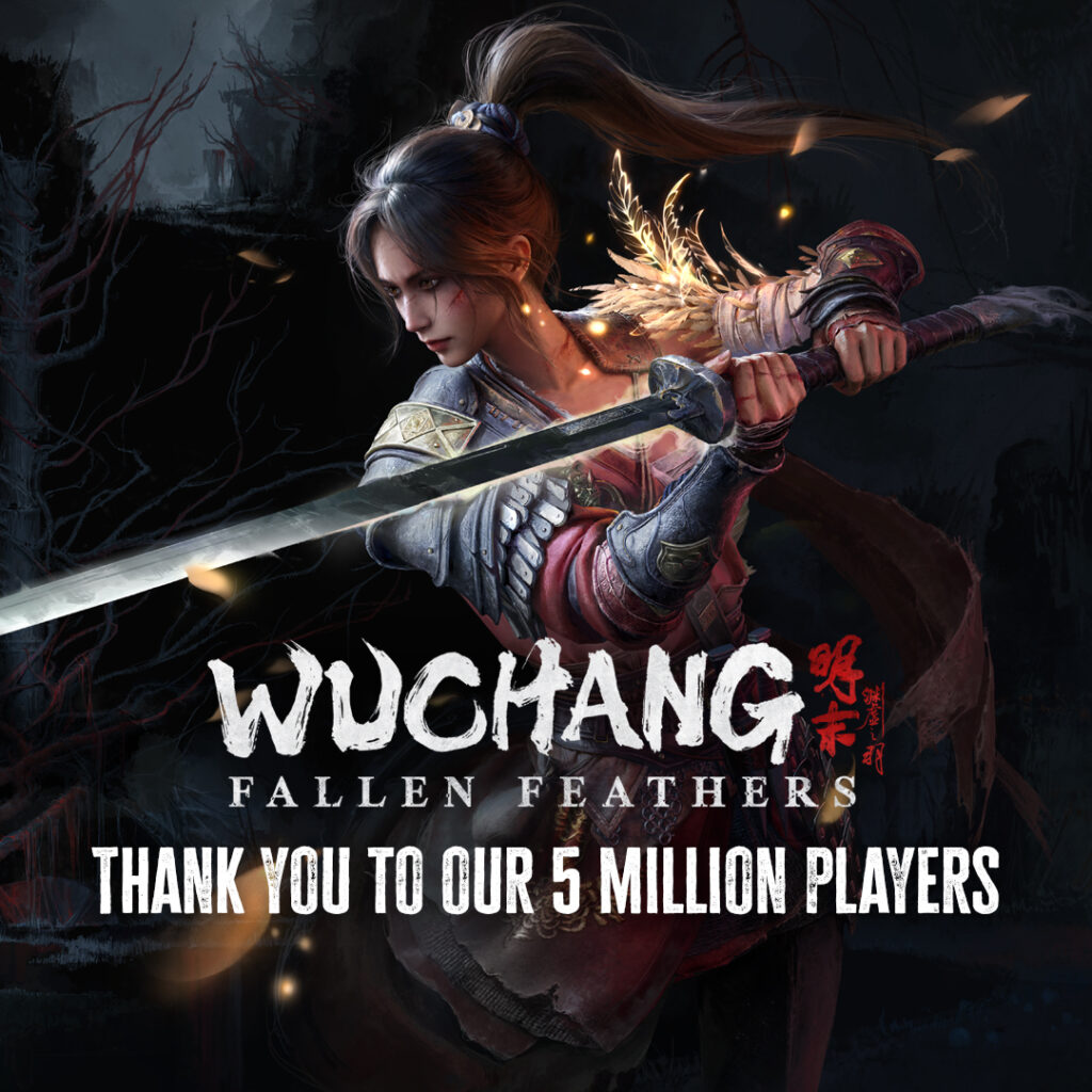 Wuchang: Fallen Feathers alcançou 5 milhões de jogadores desde o lançamento.