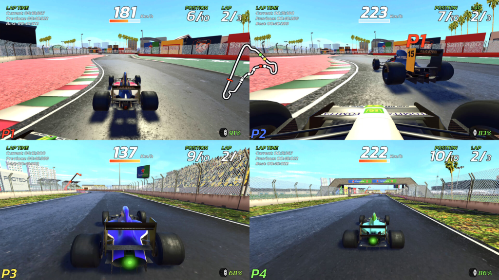 4PGP oferece modo multiplayer para até 4 jogadores em tela dividida